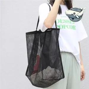 여름 비치백 편리한 메쉬 숄더백 수영장 물놀이 all9+2PxZ