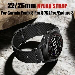 가민 페닉스 8 프로 7X 7프로/택틱스 7/인스팅트 2X/디센트 G2/엔듀로 3 교체용 나일론 시계줄 26mm
