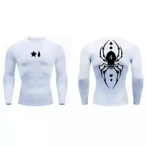 남성용 라운드넥티 티 피트니스 프린트 긴팔 러닝 사이즈 상의 농구 트레이닝 유럽 MODU1