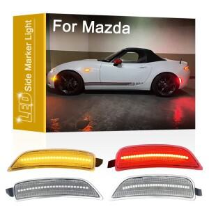 마쓰다 미아타 MX-5 2016-UP 클리어런스 주차등, 투명 렌즈, 전면 앰버, 후면, 적색, LED 사이드 리플렉터,