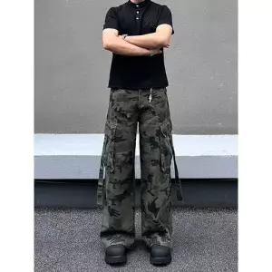 남성용 팬츠 청 빈티지 배기핏 다포켓 카모플라쥬 슬림핏 밀링지 원픽1