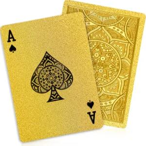 골드 플레잉 카드 플라스틱 방수 덱 표준 가족 게임 밤 선물 캠핑 비치 풀 파티 테이블 게임용 쿨 프리미엄