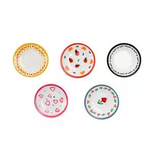 창의교구-만들기 4인세트재료 미니어처 패턴 접시 (5종 1세트)