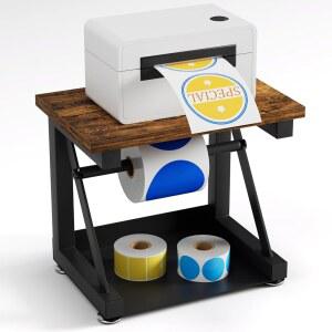 열 프린터용 바코니코 라벨 홀더 롤 팬폴드 라벨용 헤비 듀티 금속 가정 사무실 중소기업용 데스크톱 프린터 악세사리 용품(블랙)