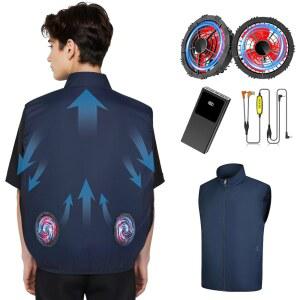 20 000mah 배터리 팩 2 팬이 포함된 더쿠쿠 쿨링 조끼 12V 에어컨 더운 여름용 작업복