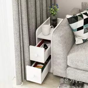 좁은 서랍장 얇은 테이블 미니 폭좁은 틈새장 협탁 거실 수납 공간 틈새 슬림