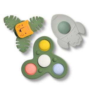 용 실리콘 석션 컵 스피너 장난감 u2013 식품 등급 안전하고 재미있는 감각 치아 놀이 완벽한 목욕 높은 의자 여행 1-3인용 이상적인 선물