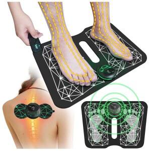 원격 조종 다리로 신경병증을 위한 TadOUNE EMS 발 마사지 매트 지압 기계 전동 패드 8가지 모드 19단계 강도