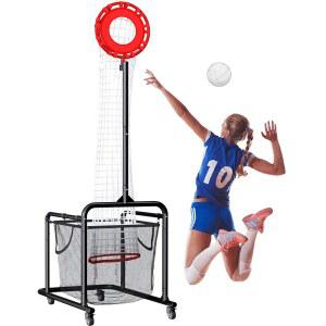 배구 세터 훈련 장비 2개의 목표 후프 크기 6개의 높이 각도 설정이 가능한 조절가능 설정 튼튼한 금속 프레임 볼 컬렉션 백 실내 야외 연습