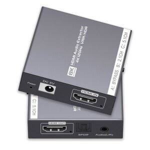 8K HDMI 2.1 오디오 추출기 4K@120Hz /8K@60Hz HDMI에서 옵티컬 PS4/5용 3.5mm 어댑터 파이어 스틱 스피커 헤드폰 블루레이 플레이어