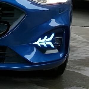 포드 포커스 2018-2020 용 앞 범퍼 업그레이드 LED 주간 러닝 라이트 조립 도구 자동차 액세서리