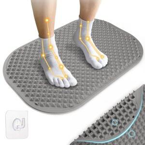 양면 사용이 가능한 GENOA 실리콘 발 마사지 매트 이완을 위한 초대형 반사 휴대용 지압 를 접이식 스탠딩 책상 그레이 XL