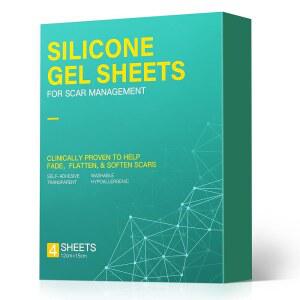 등급 빅 실리콘 흉터 시트 6인치 x 5인치 패치 4개 용 젤 제거 관리 제품(초록 녹색)