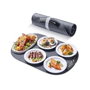 시노퓨린 전기 식품 워밍 매트 - 고속 가열 실리콘 트레이 휴대용 롤업 디자인 방수 파티 뷔페 가정 여행에 적합(7가지 온도 수준)