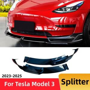 테슬라 모델 3 2023-2025용 프론트 디퓨저 스플리터 범퍼 립 친 에어댐 튜닝 액세서리 바디 키트 스타일링