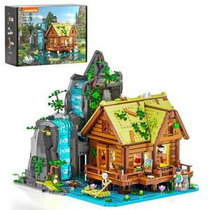 루미 폭포-캐빈 조명 건물- 세트 - 성인 빈티지 하우스 건축 건물 수집가를 위한 2539개 폭포 컬렉션 LED