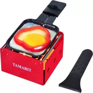 타마릿 개인용 라클렛 그릴 - 휴대용 캔들라이트 치즈 멜터와 논스틱 팬 주걱 1인용 소형 머신 피크닉 캠핑