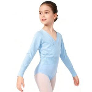 몰단 발레 랩탑 여아용 긴팔 댄스 가디건, 허리 셀프 타이