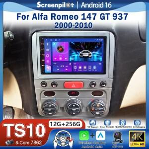 알파 로메오 147 GT 937 2000-2010용 7인치 안드로이드 16 카 라디오 스테레오 헤드 유닛 멀티미디어 비디