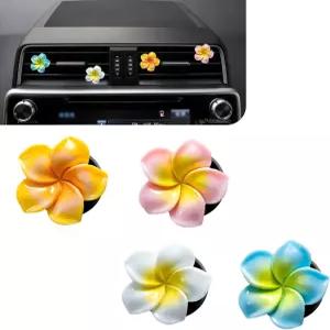 페리안 4PCS 플라워 카 에어 프레시너 통풍구 클립 귀여운 에어컨 콘센트 컬러풀 펜타페탈 오토 장식