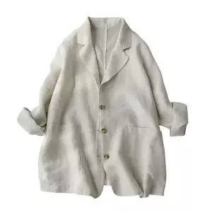 린넨자켓 오버핏 봄 린넨 루즈핏 마자켓 아우터 긴팔 빅사이즈