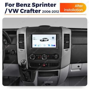 2K 화면 안드로이드 14 Autoradio For Mercedes-Benz Sprinter Volkswagen Crafter 2006-2016 자동차 라디
