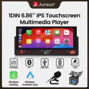 준선 6.86인치 1Din MP5 플레이어 LCD 화면 멀티미디어 무선 안드로이드 오토 터치 스크린 미러링크 카 스