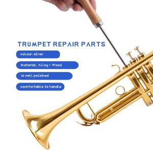 A74K-트럼펫 팔꿈치 수리 혼 유지 보수 렌치, 단단한 나무 손잡이 트럼펫 프렌치 호른 용 입 도구