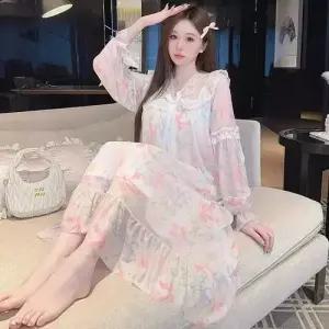 망사 봄 면라이크 레이스 커플 하트 잠옷세트 슬립 미디엄 오렌지 MN 공주풍 패드 인기1