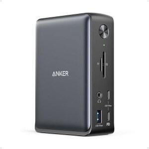 Anker 노트북 도킹 스테이션 13-in-1 USB-C 2xHDMI 1xDP가 포함된 트리플 디스플레이 10Gbps 5Gbps USB-A 데이터 이더넷 오디오 SD 85W Dell Lenovo 등용 충전 기능