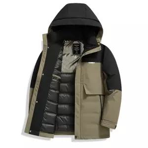 남성용 하프 캐주얼 댄디한멋짐 패딩 점퍼 하이넥 후드 도톰하고 따뜻한 야상 OOTD1