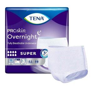 TENA ProSkin 오버나이트 슈퍼 프로텍티브 요실금 속옷, 고흡수성, 유니 , 엑스라지, (총 48팩 - 4팩)