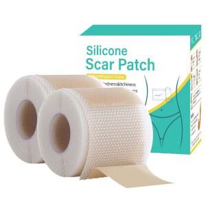 가콘프 2롤 실리콘 흉터 시트 테이프 1.6x120인치 패치 켈로이드 여드름 제거 재사용가능 전문가