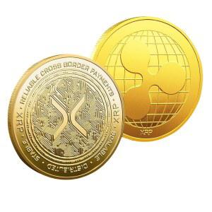 금도금 리플 XRP 코인 u2013 실물 암호화폐 기념 수집품 취미 선물 (XRP1PCS)