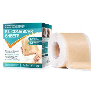 실리콘 흉터 시트(1.6 u201D x 150 롤-4cm 3.8M) 스트립 테이프 롤 재사용가능 전문가용 제거 시트 켈로이드 여드름