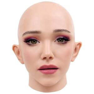 크로스드레서 코스프레 할로윈을 위한 JVTUNG 리얼리스틱 마스크 실리콘 여성 풀 헤드 페이스