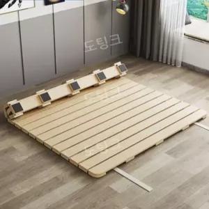우드 매트리스 깔판 나무롤링깔판 접이식 허리 보호 원목 침대 프레임 통기성 방습
