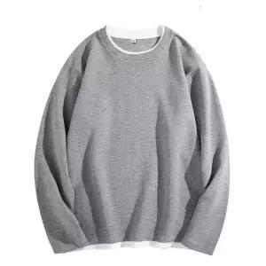 페이크 투피스 남성용 캐주얼 출근룩 맨투맨 봄옷 빅사이즈 라운드넥 인기1