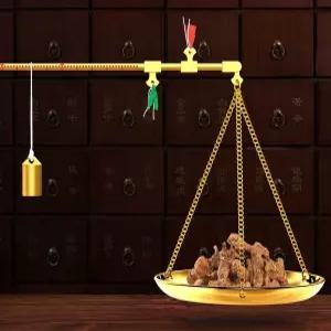 한약 저울 옛날 구리 원반 막대 구리봉 구식 접시 소형