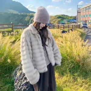 패브릭픽 여친 안감이 잠바 코트 밍크털 면라이크 패딩다운 HO1