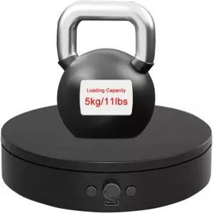 타입-C 전원 케이블이 있는 회전식 디스플레이 스탠드 사진 촬영을 위한 모터식 턴테이블 조절 가능 속도