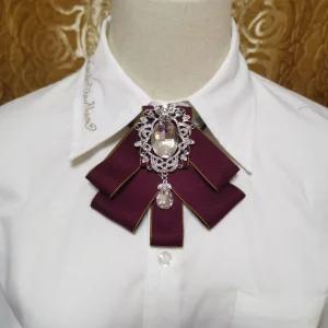 리본타이 브로치 개화기 러플 스타착용 넥카라 큐빅 보석