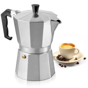 믹스프레소 모카 u2013 쿠바 이탈리아 스토브용 포트 에스프레소 전기 메이커 소형 스토브탑 브루어 5온스 커피 3컵 알루미늄