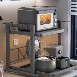 밥솥 스탠드 가정용 조리대 렉 선반 전자레인지 보관 오븐 수납장