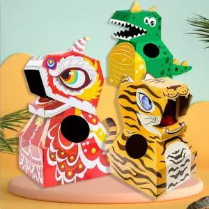 할로윈 코스튬 종이 공룡 블록 박스 독특한
