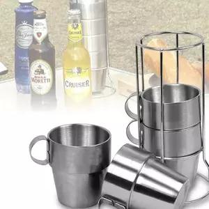 R12 손잡이 스텐캠핑컵 야외 이중 스텐물컵 사무실컵