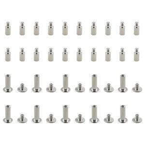 확장 포스트가 있는 BLNDX 30PCS 시카고 나사 직경 5mm 스테인리스 스틸 사진 앨범 링 나사 남성용 패스너 연동 계정록 나사 교체 가능 바인딩 확장 포스트 실버