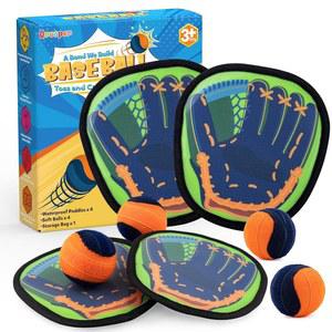 쿠루퍼 던지기 캐치볼 게임 장난감 3 4 5 6 7 8 세 소년 소녀 생일 선물 부활절 바구니 스터퍼 야외 마당 놀이 비치 풀 4-8 어린이용 야구 글러브