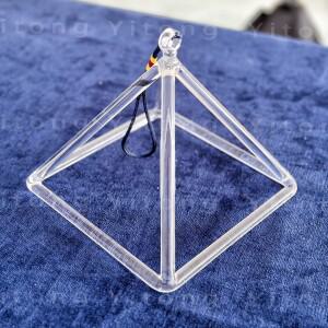 7인치 크리스탈 싱잉 피라미드 요가 명상 전문 사운드 힐링 악기 투명 수정 삼각형 타워