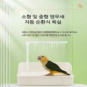 앵무새 자동 순환 물 욕조 코카티엘 목욕 용품 새 목욕 케이지 욕조
